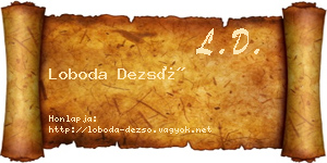 Loboda Dezső névjegykártya