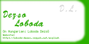 dezso loboda business card